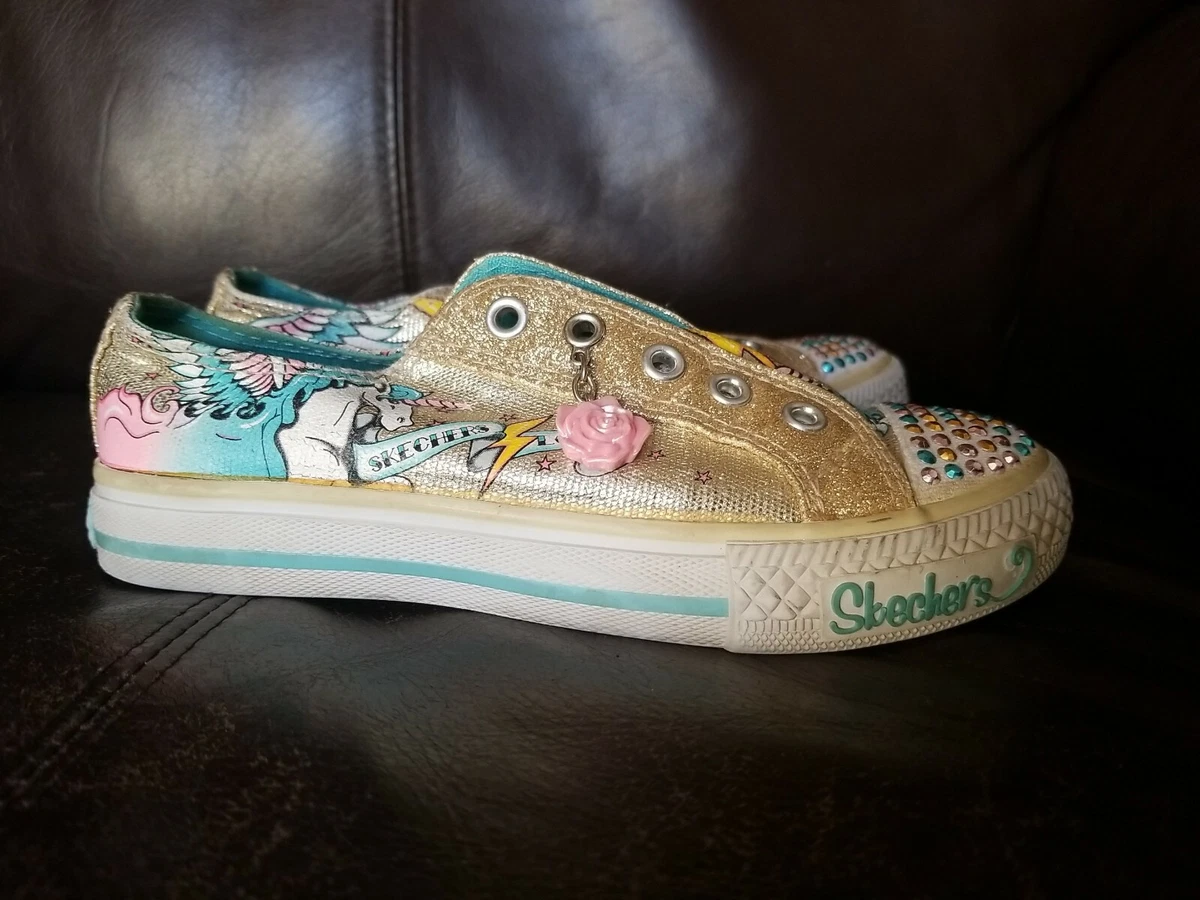 Skechers Girls Size Rose Glitter Gold 12.5 Unicorn | eBay Multicolor Shoes Rhinestone