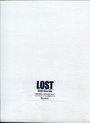 Lost Season 1 ''''Missing: Oceanic 815'''' ungeschnittenes Mini-Pressblatt Ltd/299