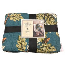 John Derian Target Birds Acorns Quilted Throw Blanket 50 x 70 Fall 2024
