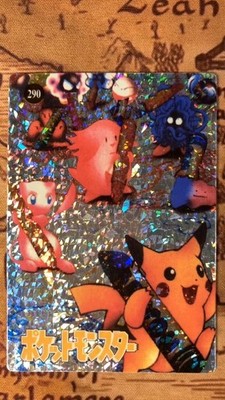 Mew Pikachu Crayon #290 Holo Prism Pokémon Vintage Vending Sticker