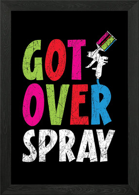Got Over Spray gerahmtes Wandbild Poster Leinwanddruck Bild