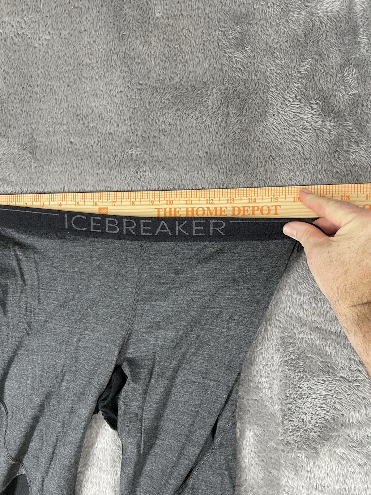 Icebreaker Base Layer Legging 260 Zone Merino Wool Grey Black 3/4 Read Descrip