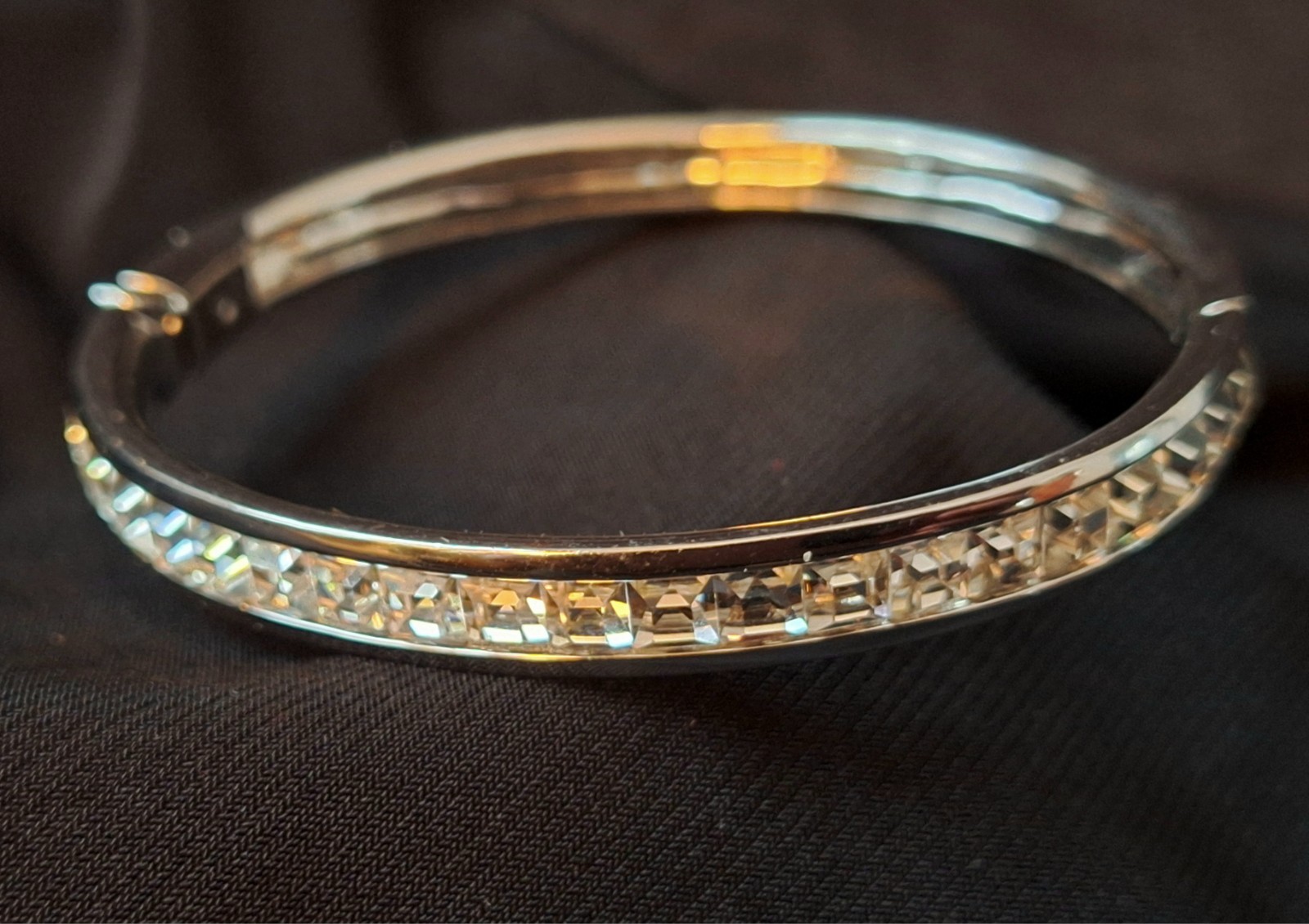 Infinity Silver Sparkling Channel Set Square CZ H… - image 1