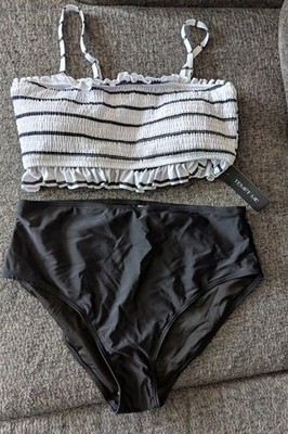 Temp Me Blank And White Bikini Size Large