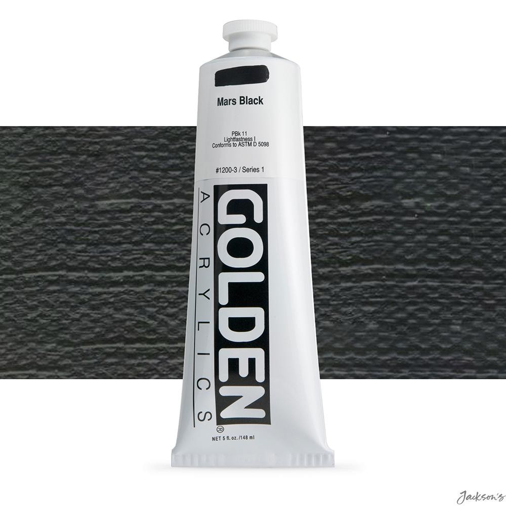 Golden Heavy Body Acrylic Paint Tube 148ml Mars Black Artist Colour