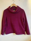 LANDS END Large petite ladies magenta pink rollneck fleece jumper sweatshirt