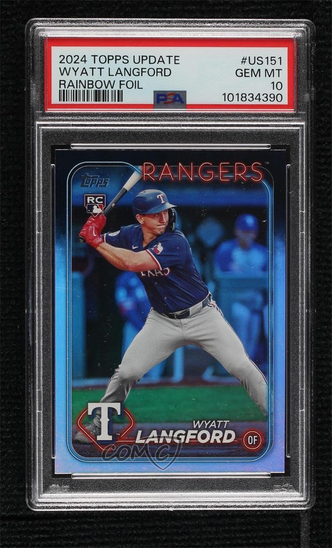2024 Topps Update Rainbow Foil Wyatt Langford #US151 PSA 10 GEM MT b4d
