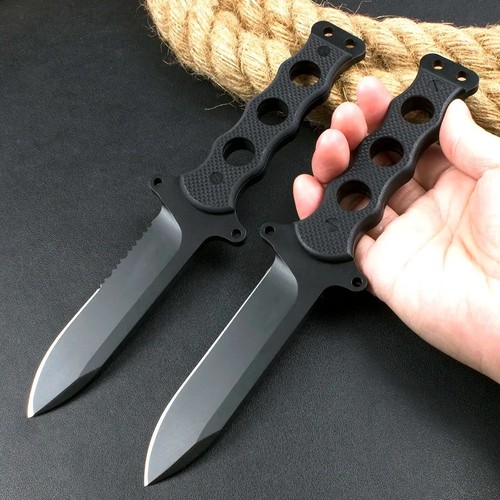 Black Straight Special Ops Knife Tactical Forces Combat Stabbing Military Army - Foto 10 di 16