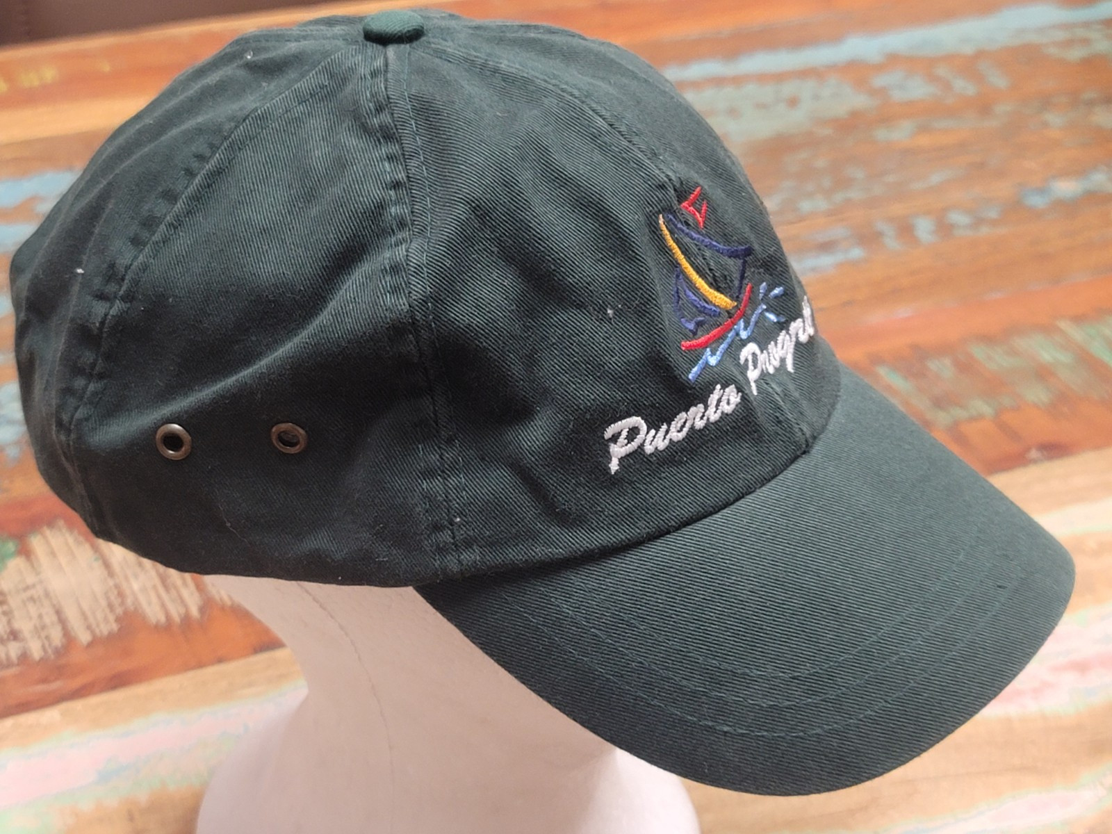 Black Adjustable Puerto Progreso Baseball Cap Hat… - image 3