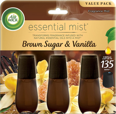 Essential Mist Refill, 3Ct, Brown Sugar & Vanilla, Fall Scent, Essential Oils, A