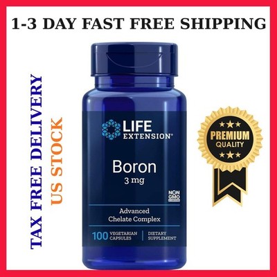 Life Extension Boron 3mg w/ B2 100 Ct - Bone Metabolism Immune Function Support.