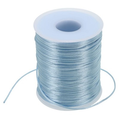 109Yard Nylon Satin Cord 1.5mm Beading String Braided Rope Sky Blue