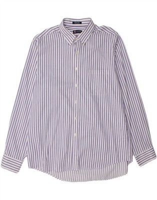 CHAPS Herren Hemd Classic Fit Größe 17 17 1/2 XL lila gestreift Baumwolle AN14