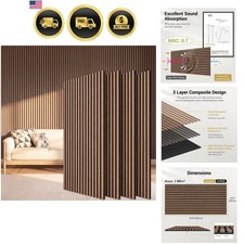 Wood Slatwall Panels, 4 Pack 47.2" x 23.6"/ 120 x60cm31ft Acoustic Wall Pane...