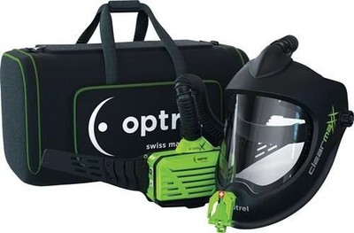 OPTREL Schleifhelm Clearmaxx mit Gebläseatemschutz E3000X
