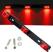15" Black Stainless Steel 3 Lights 9 LED Identification Light Bar - 1 Pcs Cleara
