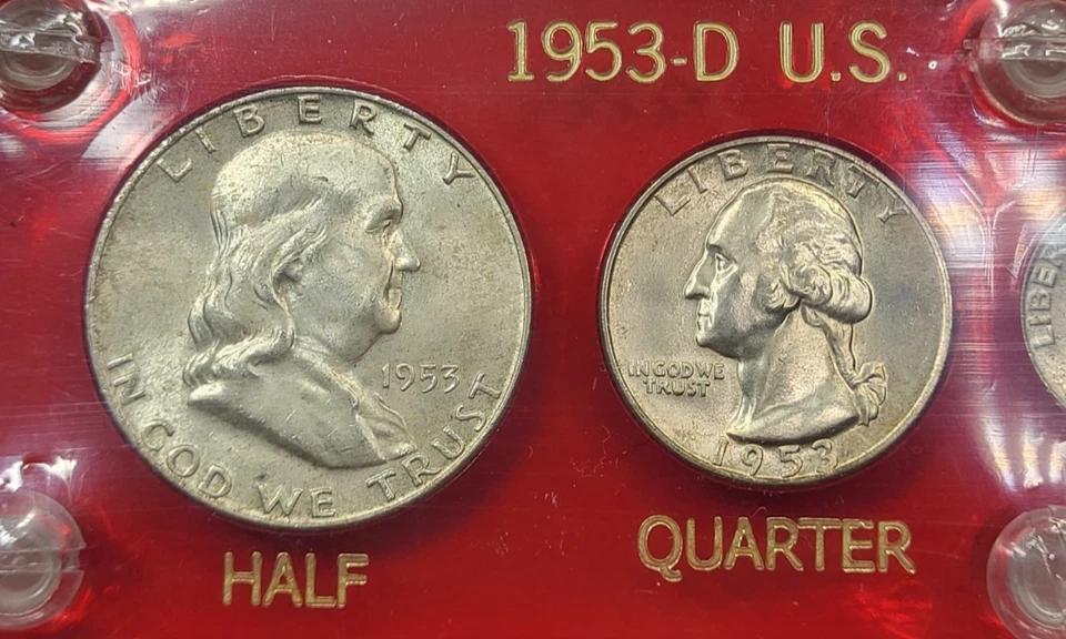 1953 D U.S. Mint Set in Red Capital Plastic Holder - Image 3 of 4