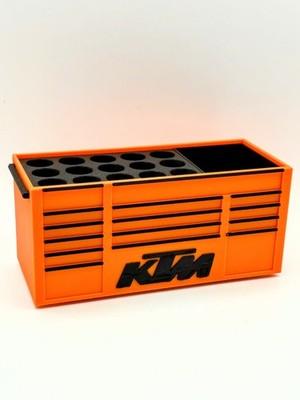 KTM Factory Tool Box Pen Holder Garage Desk Organizer Man Cave Decor Gift