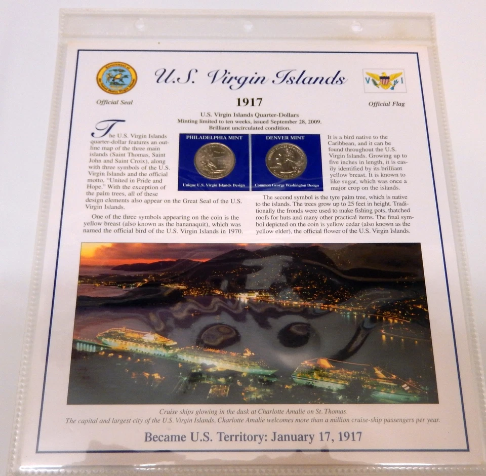 Postal Commemorative Society 6 Panels 2009 Territories Statehood Quarters - Image 2 of 4