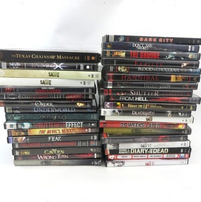 Lot of 35 HORROR DVD COLLECTION Saw Texas Chainsaw Wrong Turn Ring Fear MORE!