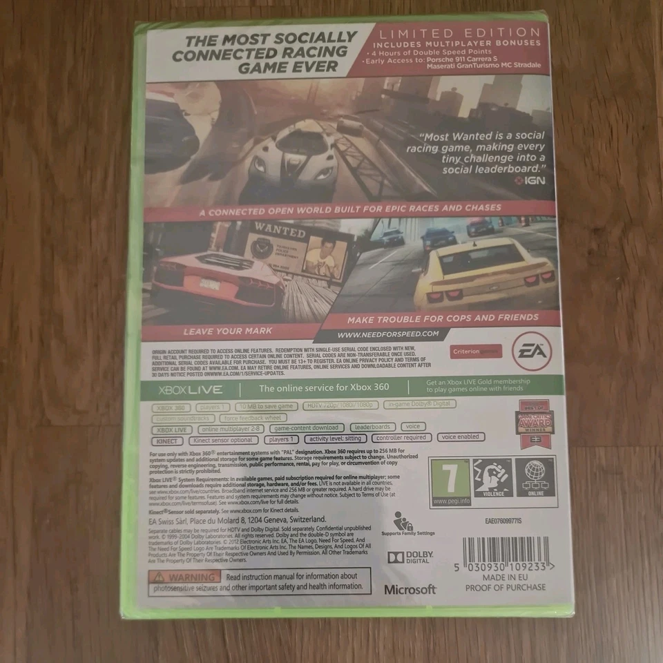 Need For Speed: Most Wanted: LIMITED EDITION (Xbox 360) (NEW & SEALED) - Image 2 of 3