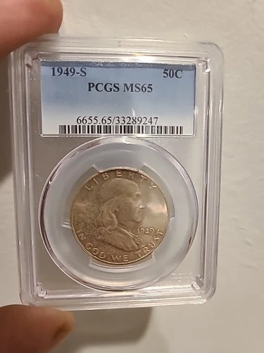 1949-S Franklin Half Dollar Silver / PCGS MS-65 Toned Slabbed Coin