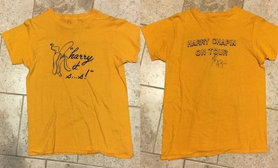2 sides Signature HARRY CHAPIN On Tour Shirt Yellow Unisex S-2345XL
