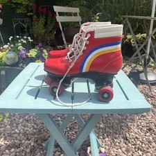 Vintage 70 s 80 s Rollschuhe Rot Original Wei...