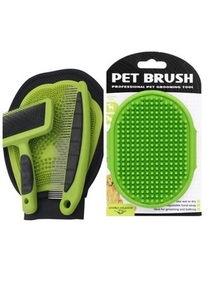 4-Piece Pet Grooming Kit for Dogs & Cats - Slicker Brush, Comb & De-Shedding Glo