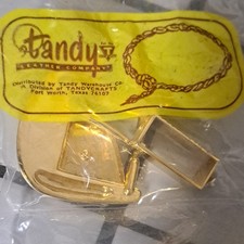 Tandy Leather Company 1694 1" Gold Tone Square Belt Buckle Set