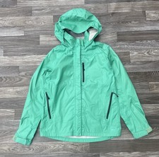 REI Girls Hooded Rain Jacket Windbreaker Large 14/16 Water Repellent Packable