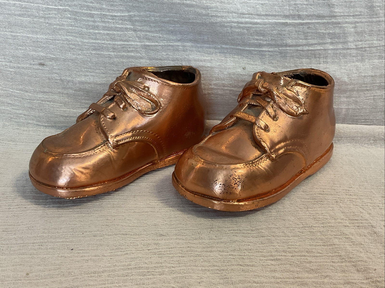 Vintage Bronze Dipped Baby Boot Shoe Booties