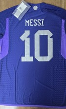 2022 World Cup Adidas Argentina #10 MESSI Away Authentic Players Version Jersey