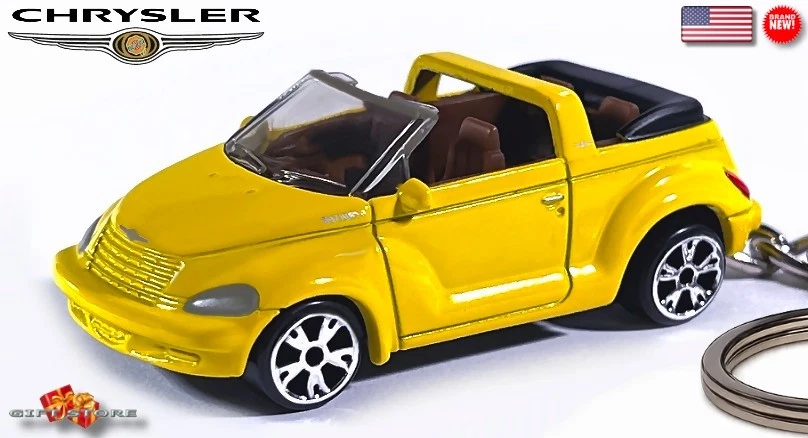🎁🚦🎄 🆕 RARE KEY CHAIN YELLOW CHRYSLER PT CRUISER CONVERTIBLE 💕GREAT GIFT💕🎁 - Image 3 of 4
