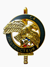 LES COMMANDOS DU CNEC BREVET COMMANDO INSTRUCTEUR C4 (DORE BRILLANT)  FAB. Y.B