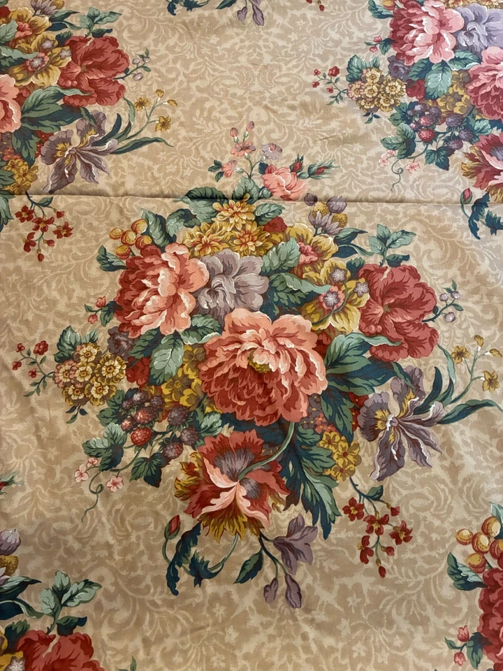 大号 CABBAGE 玫瑰布克面料 4 码 54 英寸宽上装复古斯坦利国王 — 第 3/4 张图片