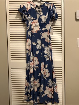 French Connection Verona Maxi Dress Flutter Sleeve Tie Waist 4