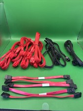 Lot of Modular Power Supply Cables   SATA, CPU   Mixed Set   Sleeved