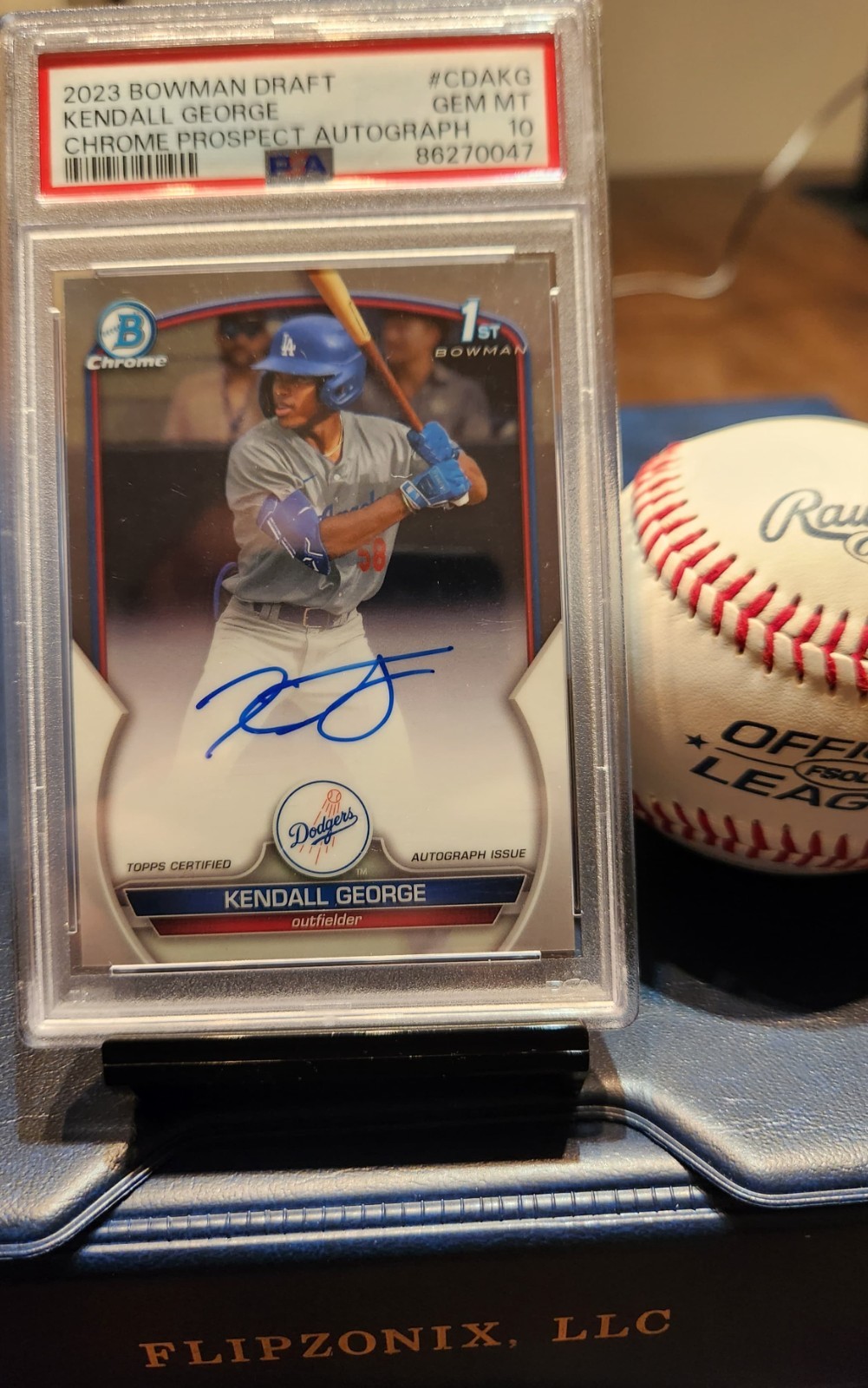 2023 Bowman Draft Kendall George 1st Chrome Auto PSA 10 GEM MINT Dodgers
