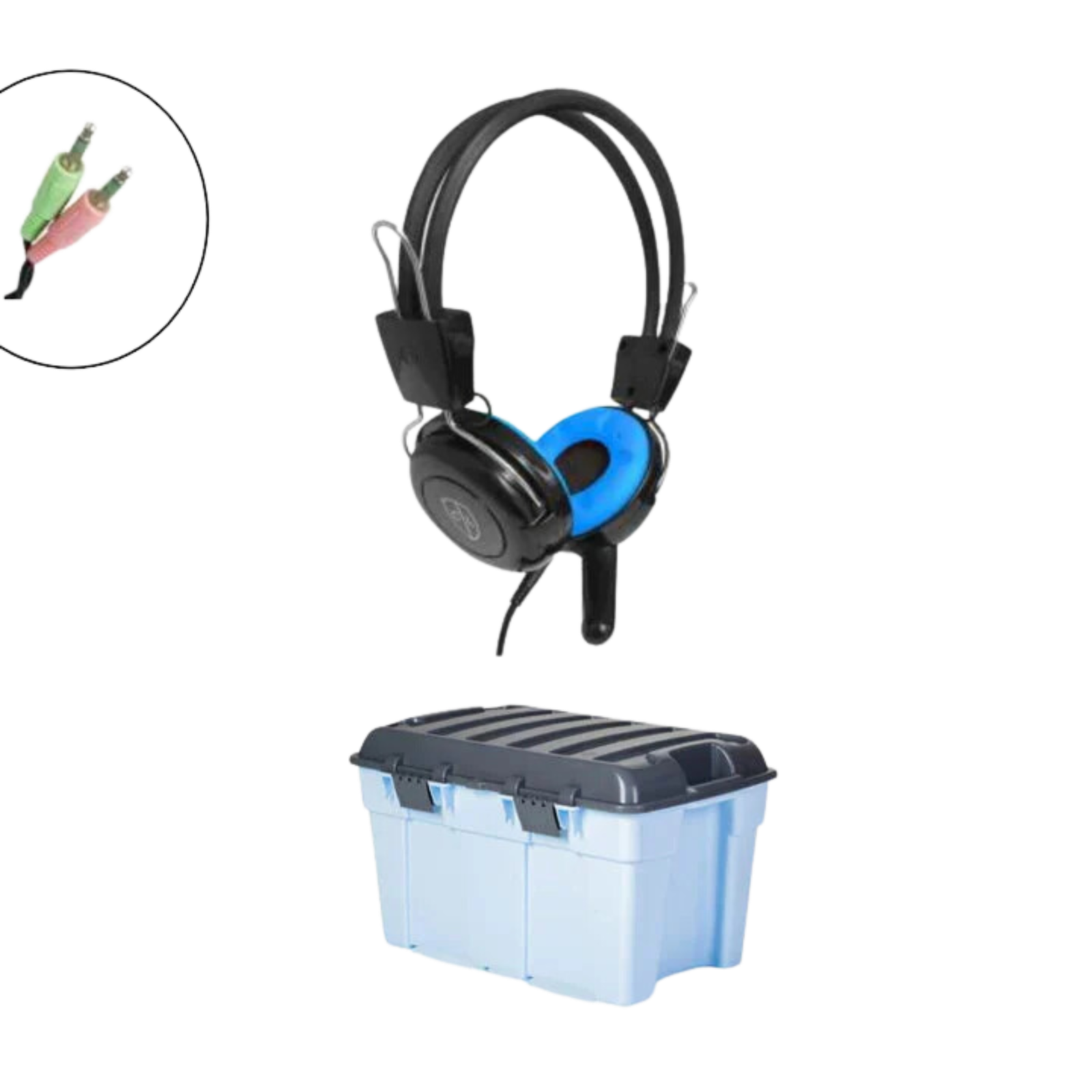 Classroom Headphone Set (24 Robust Headphone MK1 fixed 2x 3.5mm)
