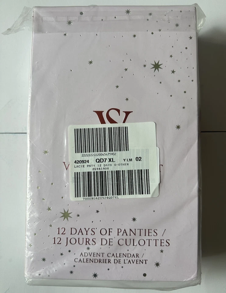 Victorias Secret 12 Days Of Panties Lacie Thong Holiday Advent Calendar XL New! - Image 3 of 4