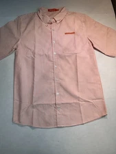 Whataburger Employee Uniform Shirt Unisex Short Sleeve Orange Striped LOGO 