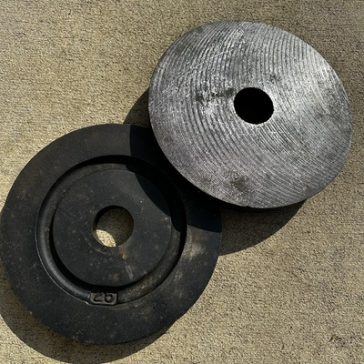 #ad Milled York Barbell 25 lb Olympic Weight Plates Pre USA Vintage Gym Made In USA $94.99