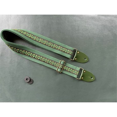 Waldgrün Gitarrengurt Bass Akustik Elektro Top Leder Ende Stickerei weich