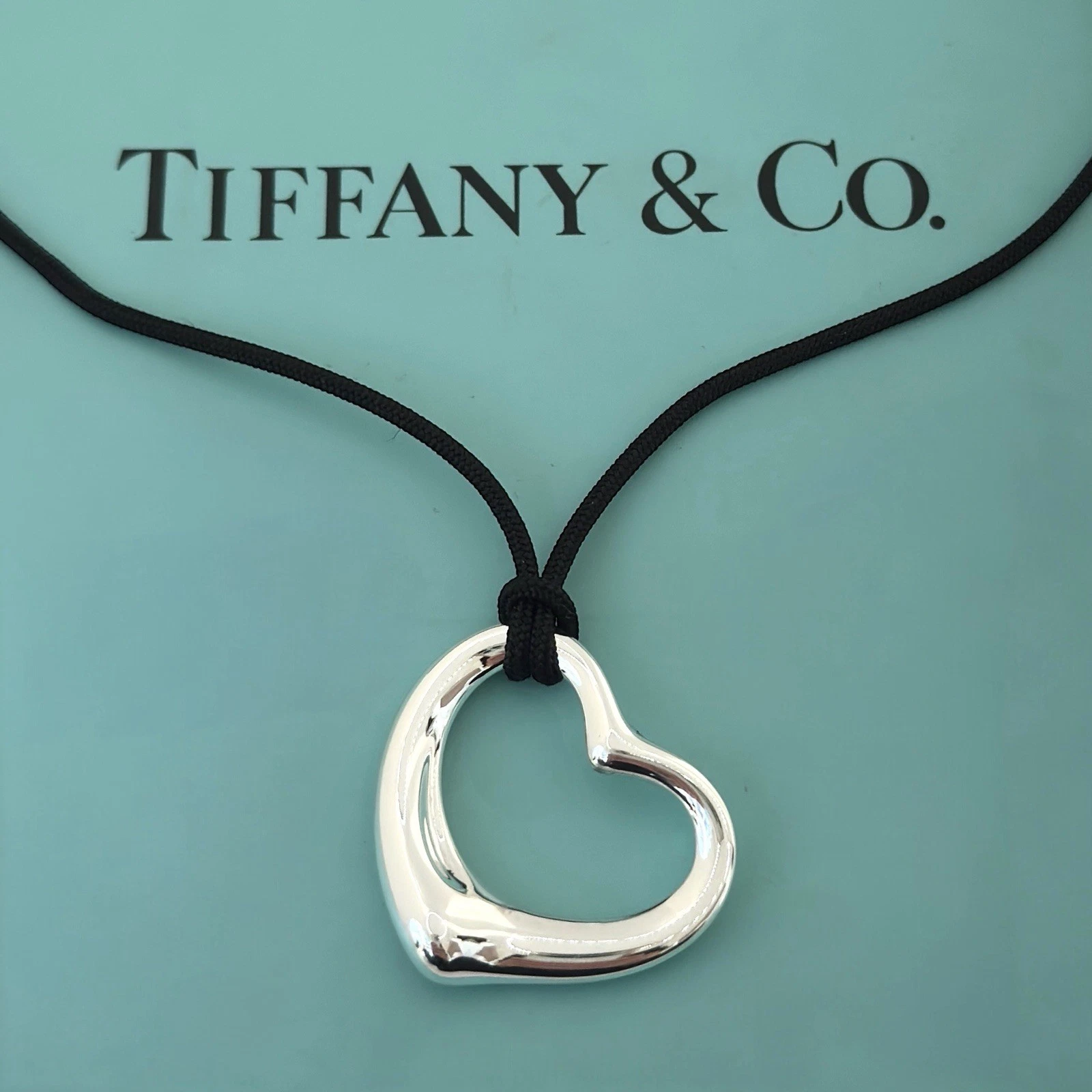 TIFFANY & CO. Collana AUTENTICA Tiffany & Co Vintage Elsa Peretti 27mm Cuore Aperto