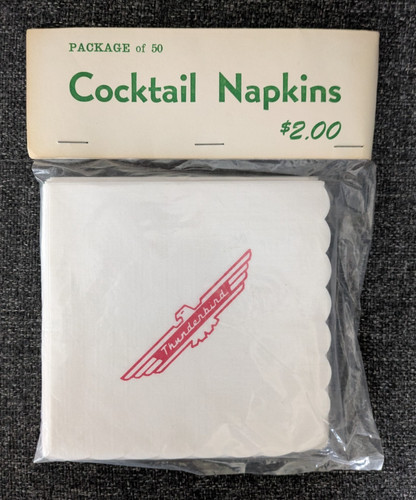 Package of 50 THUNDERBIRD Cocktail Napkins (NOS)