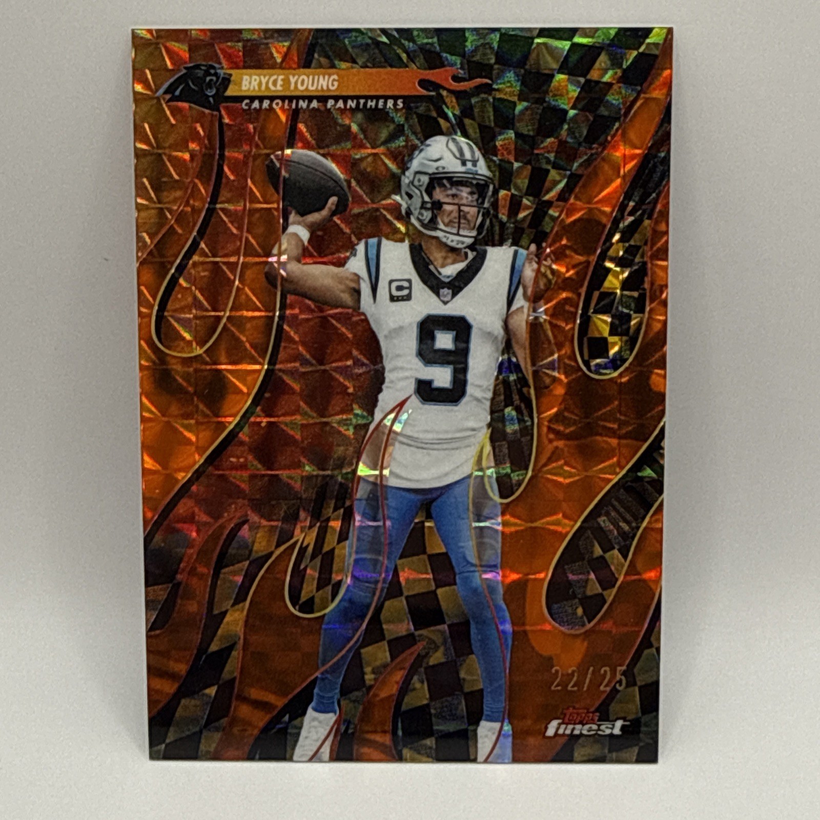 BRYCE YOUNG 2025 TOPPS FINEST TORCHERS ORANGE REFRACTOR /25 #T-11 PANTHERS