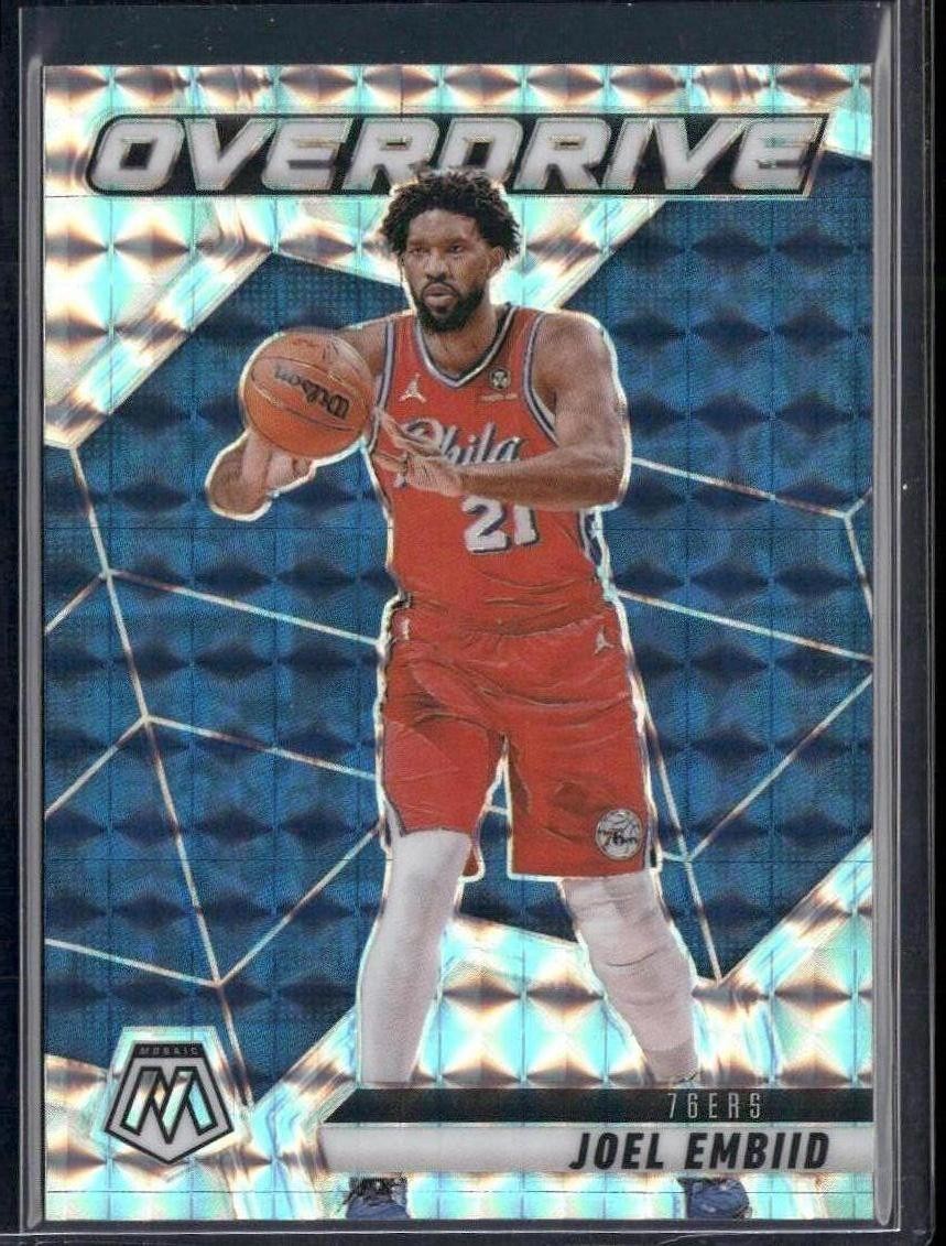 2024-25 Panini Mosaic #8 Joel Embiid Overdrive Prizm Sixers Holo