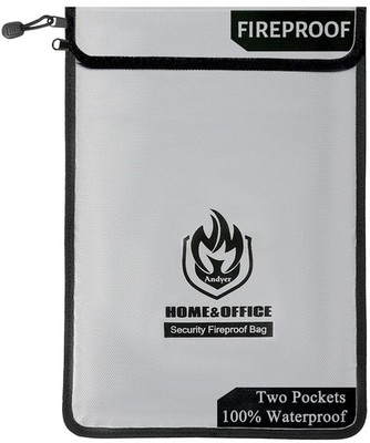 Upgraded Two Pockets Fireproof Document Bag 2000 Andyer 15X 11Waterproof