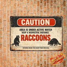 Property Protected By Trained Crows Funny Warning Metal Tin Sign 8x12